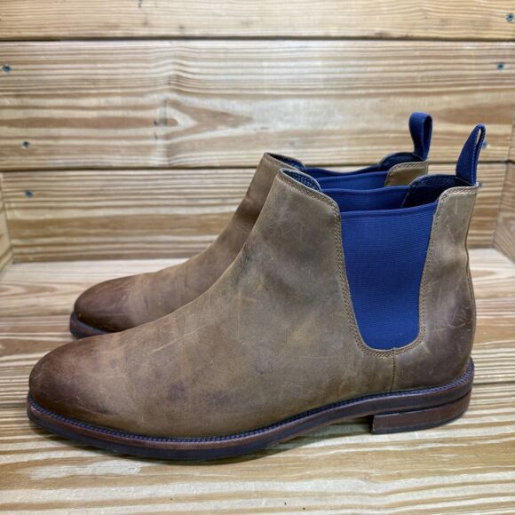 Cole Haan Man 9 Boots Wakefield Grand Dogwood Peacoat Ankle Boots Brown Leather - Picture 4 of 8